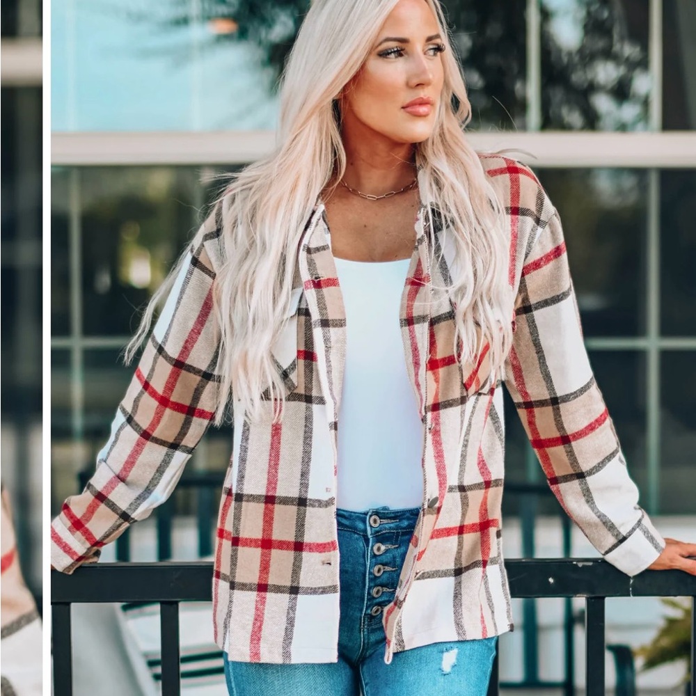 Plaid flannel wool Button-Up Shirt/jacket